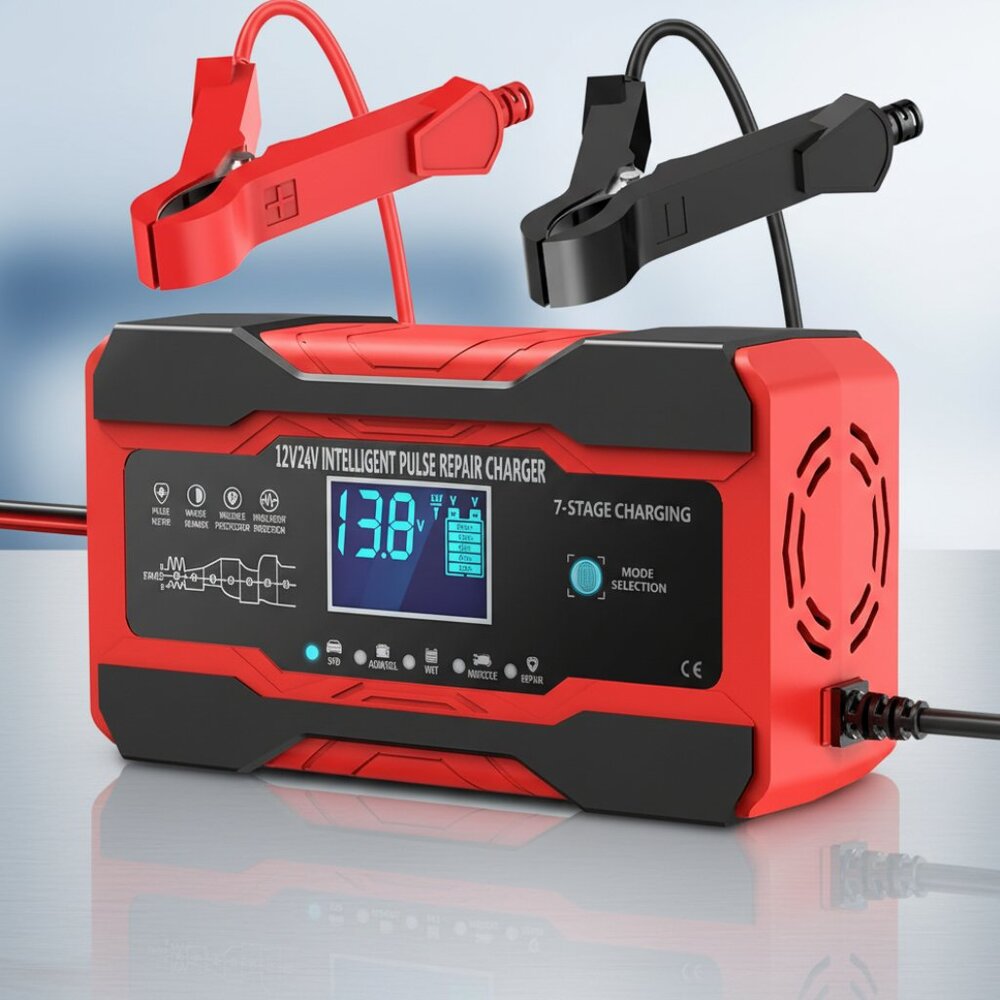 Battery Charger 10-Amp 12V and 24V Fully-Automatic Smart Car Battery